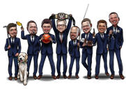 Caricatura del gruppo di testimoni dello sposo