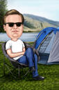 Custom Vacation Caricature with Beach Bar Background