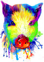 أي رسم صورة بالألوان المائية للحيوانات الأليفة من الصور