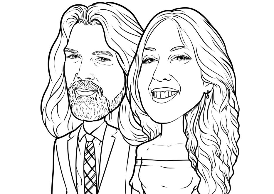Couple Outline Drawing