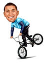 Desen animat bărbat pe bicicletă