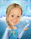 Benutzerdefinierte Cartoon-Zeichnung von Prinzessin Elsa