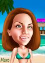 Mum on Vacation Caricature Picture