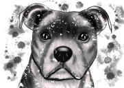 Grafitporträtt av Staffordshire Terrier hund från foton