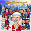 Boss Christmas Gift Caricature from Photos