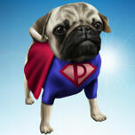 Superhelden-Bulldoggen-Cartoon