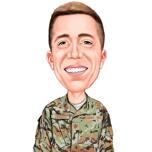 Portrait militaire dessin style coloré