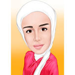 Dam i Hijab-teckning