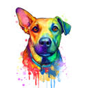 Dibujo de perro en acuarela