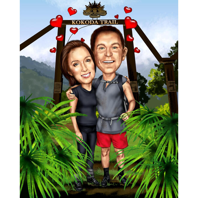 Couple in Trail Hiking