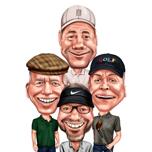 Caricatură personalizată de grup de golf