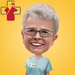 Caricature de vétérinaire pour logo personnalisé