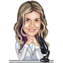 Person with Microphone Cartoon