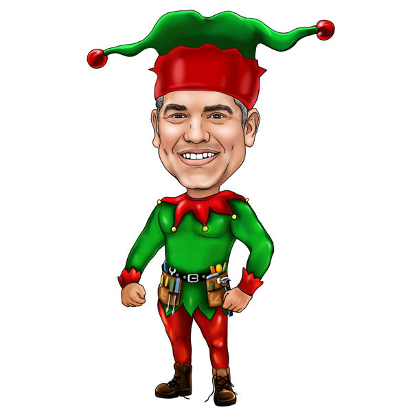 Kerstkarikatuur als elf