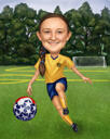 Soccer Caricature – Funny Football Player Gift from Photo