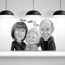 Couple with Baby Portrait from Photos with White Background Printed on Poster