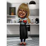 Cooking Caricature from Photos with Kitchen Background