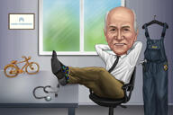 Custom Pension Doctor Caricature Chilling