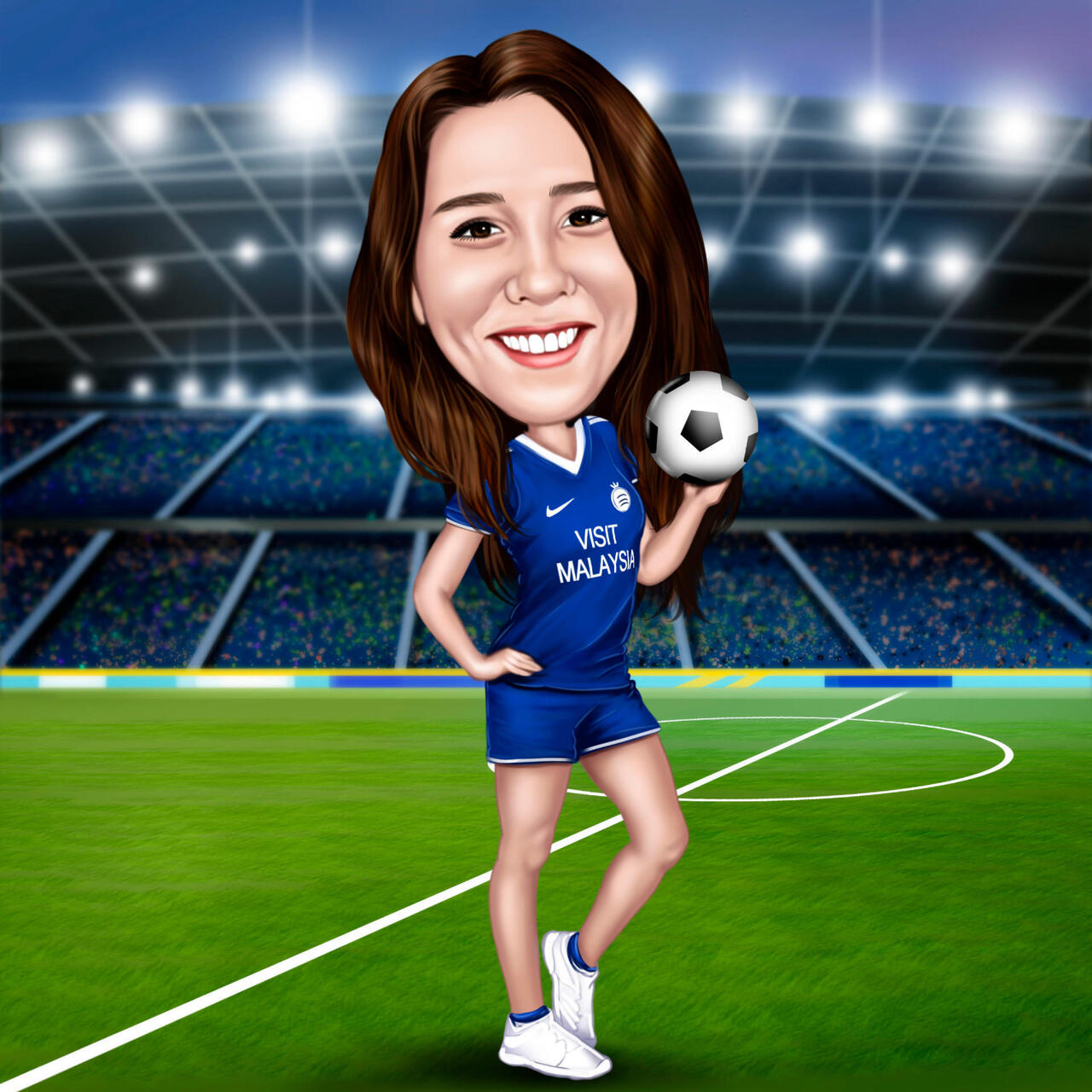 Desenho de desenho animado de um jogador de futebol