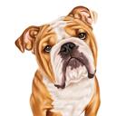 Bulldog cartoonachtig portret