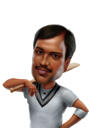 Indisk manlig karikatyrstående från foto i färgad stil