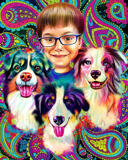 Owner+with+Pet+in+Black+and+White+High+Caricature+Style+on+Custom+Background