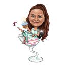 Martini Bardağı Doğum Günü Karikatürü
