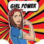 Cartone animato dalla foto: immagine personalizzata Pop Art Girl Power