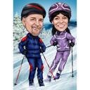 Custom Winter Ski Christmas Caricature