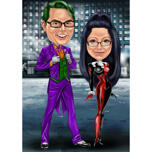 Joker-Paar-Karikatur