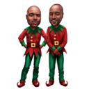 Kerstkarikatuur als elf