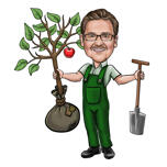 Gardening Caricature: Custom Digital Style Image