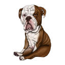 Bulldog porträttteckning