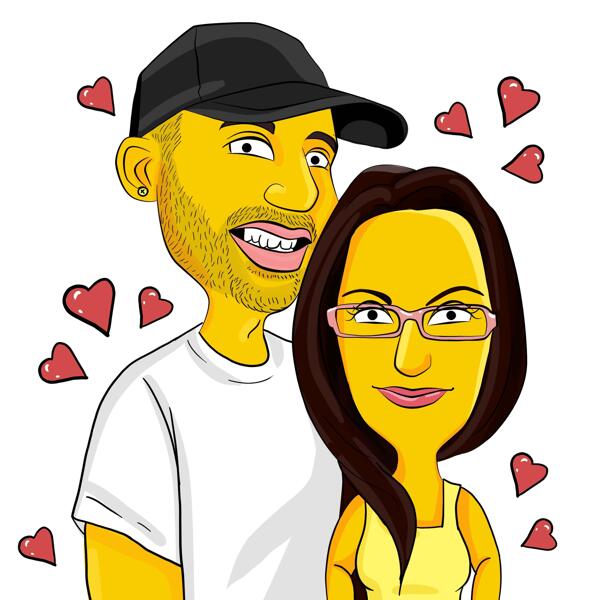 Gelbe Gesichter Paar
