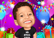 Funny Birthday Caricature Portrait Cartoon from Photos