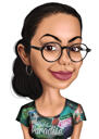Caricatura de mujer divertida de fotos en estilo coloreado