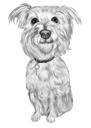 Графитовый акварельный портрет собаки с фоном