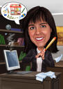 Custom Person Retirement Gift Caricature in Color Style from Photos