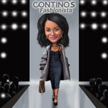 Caricature de femme colorée, cadeau parfait pour les fashionistas