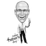 Full Body Cartoon Portrait Drawing on Father's Day