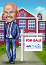 Dessin d'agent immobilier personnalisé pour logo