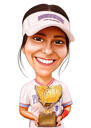 Coach with Golden Champions Trophy Colored Caricature from Photos