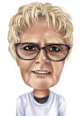 Caricature de grand-mère dans un style numérique coloré à partir de la photo