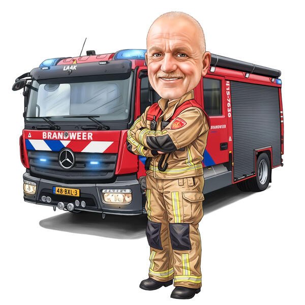 Tuletõrjuja kinkekarikatuur fotolt