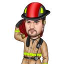 Firefighter Caricature Portrait