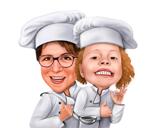 Caricature mère et enfant