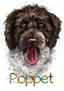 Akvarell hundmålning med namn