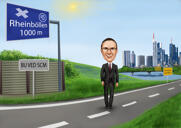 Boss Portrait Drawing with Corporate Background