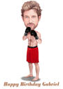 Boxkarikatur im Kopf- und Schulterfarbstil für kundenspezifisches Boxergeschenk