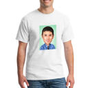 T-shirt tryckt personkarikatyr i färgad stil